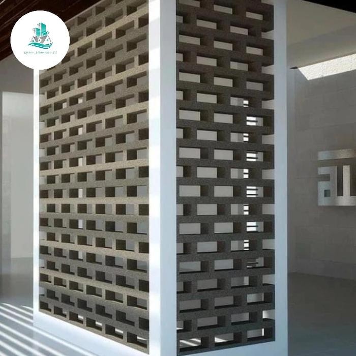 Roster beton kotak polos 10x20 lubang angin *