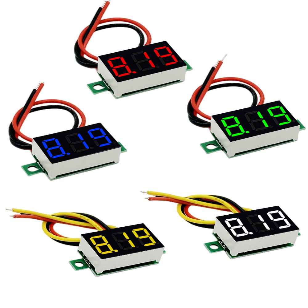 PROMO   0.36 Red Blue Digital LED Mini Display Module DC2.5V-32V DC0-100V Voltmeter Voltage Tester P