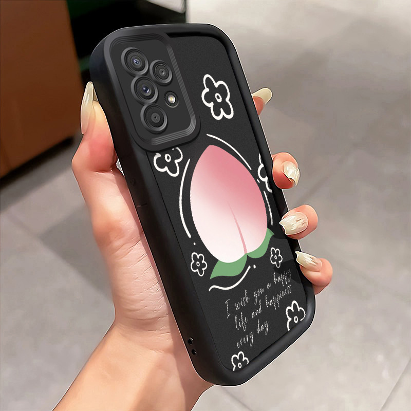 Casing Hp Untuk Samsung Galaxy A52 4G A52 5G A52s 5G A71 A72 A73 5G Case Kartun persik lucu Kasing t