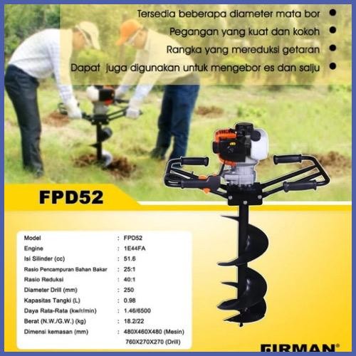 Terlaris - Mesin Bor Tanah Firman 12 Inch / Earth Auger Firman Fpd-52
