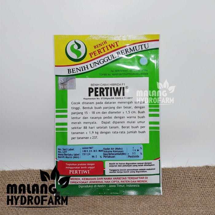 Tn Benih Cabai Merah Besar Pertiwi 10 Gram Benih Pertiwi Dataran Menengah