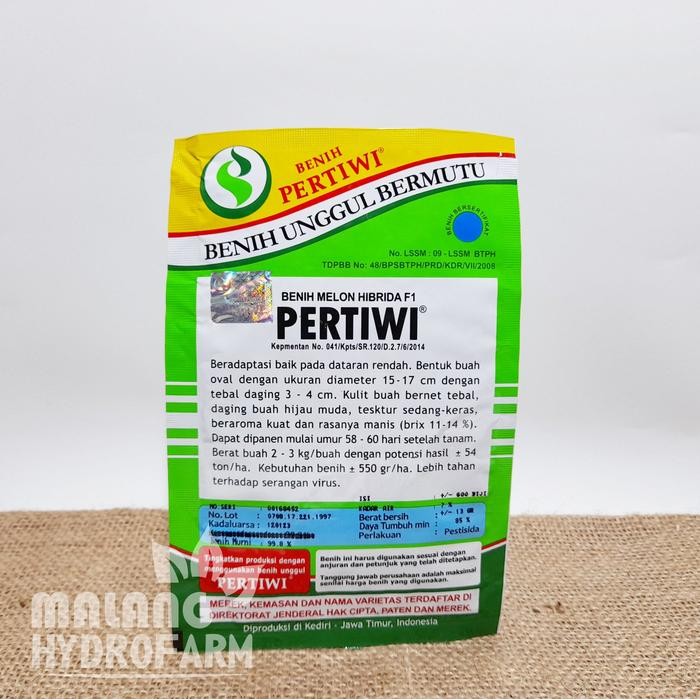 Tn Benih Melon Hijau Pertiwi 600 Biji Unggul Bibit Hidroponik Hydroponik