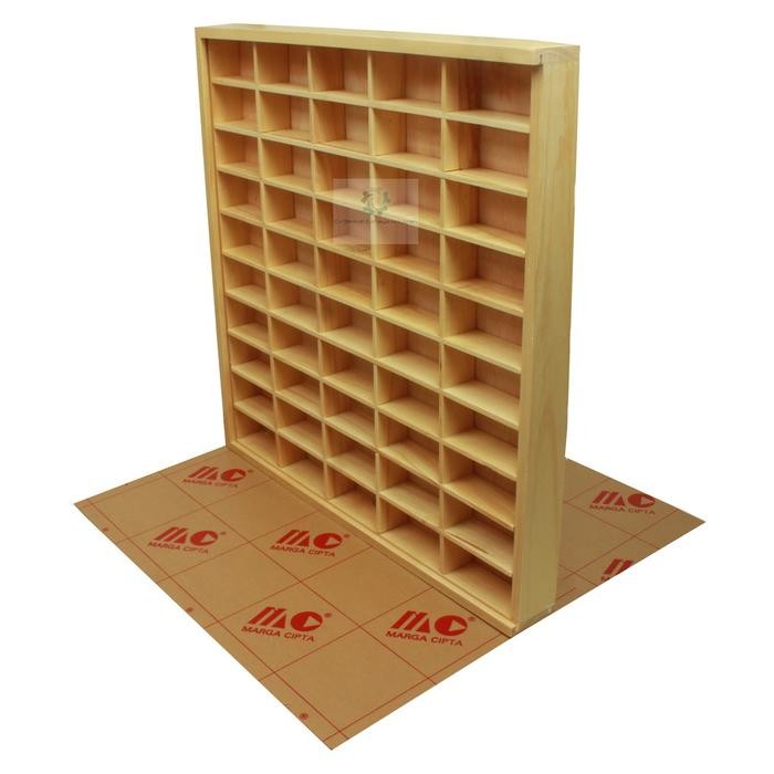 Rak Display Hot Wheels Isi 50 - Rak Diecast Kayu Hotwheels Isi 50 - Rak Isi 50