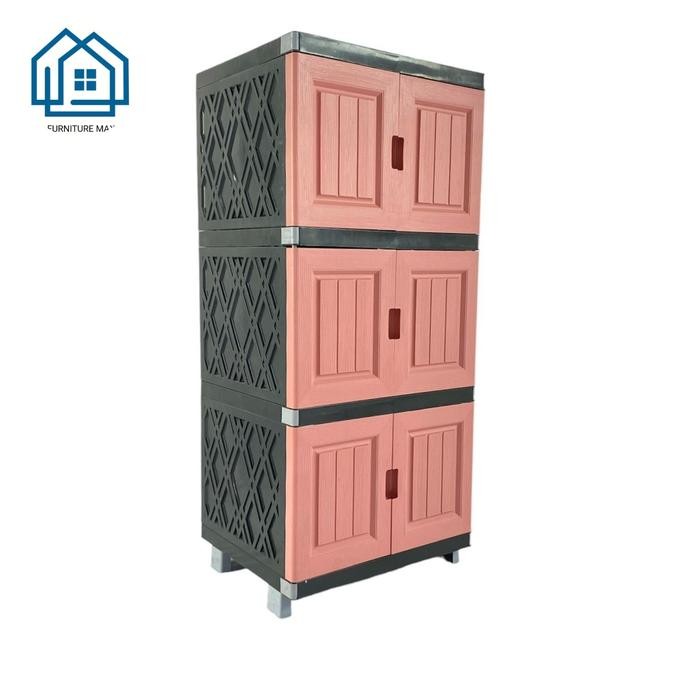 Lemari Plastik 3 Susun / Lemari Pakaian Plastik 3 Susun