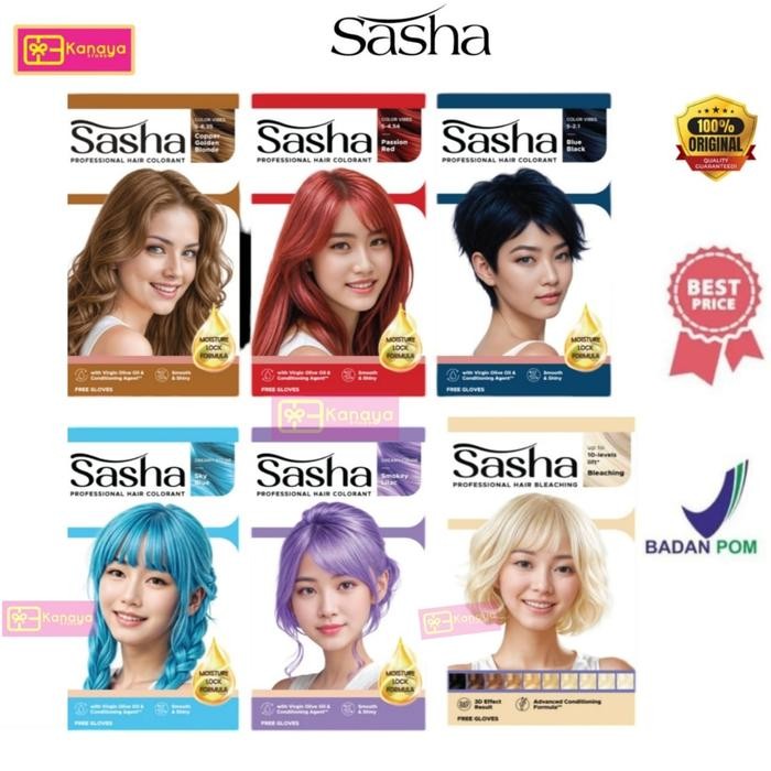 Sasha Professional Hair Colorant -Cat Rambut Sasha