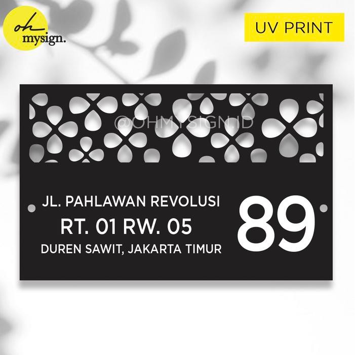 

Custom Papan Alamat Rumah Akrilik Laser Cut Bolong + Uv Print