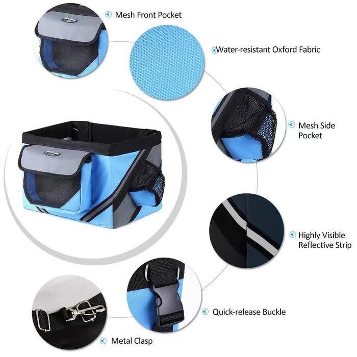 3 In 1 Tas Sepeda Buat Anabul /Anjing / Kucing / Pet Bike Basket Bag