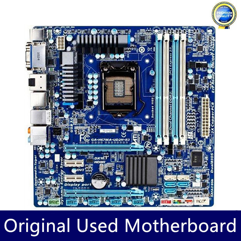 For Used GA-H67MA-UD2H-B3 H67MA-UD2H-B3 Motherboard Desktop LGA1155 H67 Socket LGA 1155 i3 i5 i7