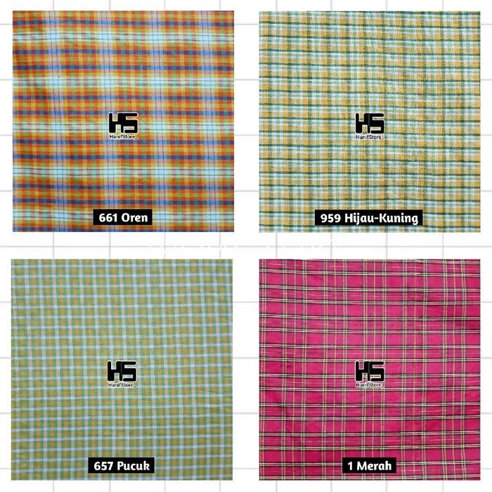 (Expert) Kain katun yardyed seragam sekolah motif kotak harga tertera per 0.5m #1