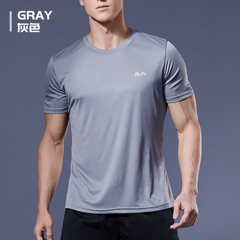 IMPORT 2024 Polyester Gym Shirt Sport T Shirt Men Short Sleeve Running Shirt Men Workout Training