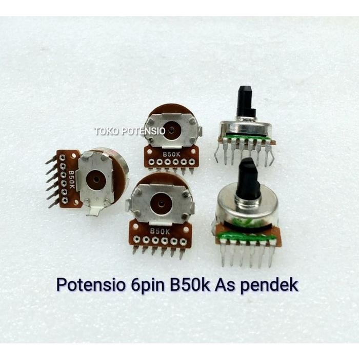 (Expert) POTENSIO 6PIN B50K AS PENDEK UNTUK SPAEKER AKTIF POLYTRON