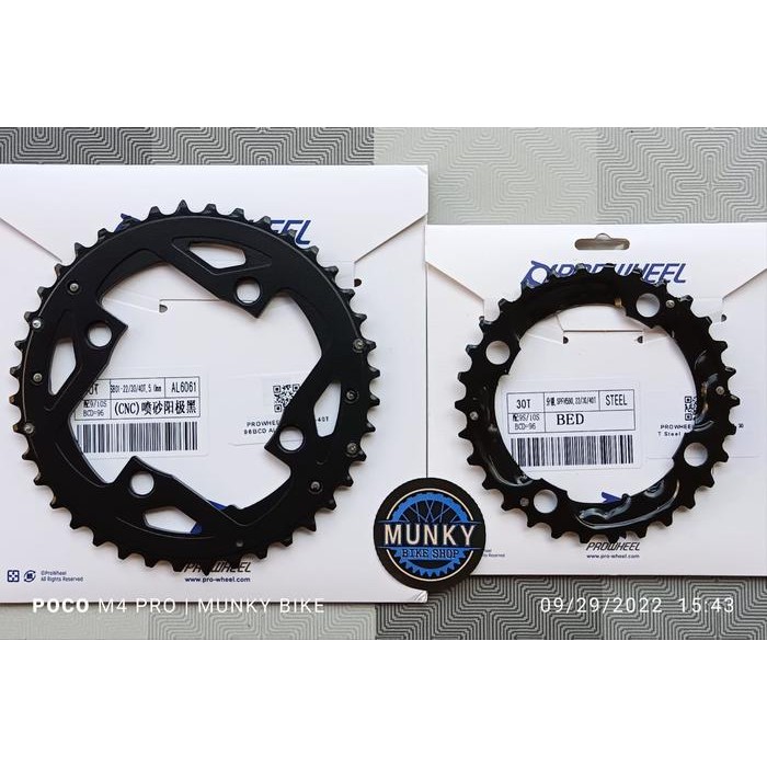 Chainring Prowheel 30T 40T BCD 96 BCD untuk double triple chainring