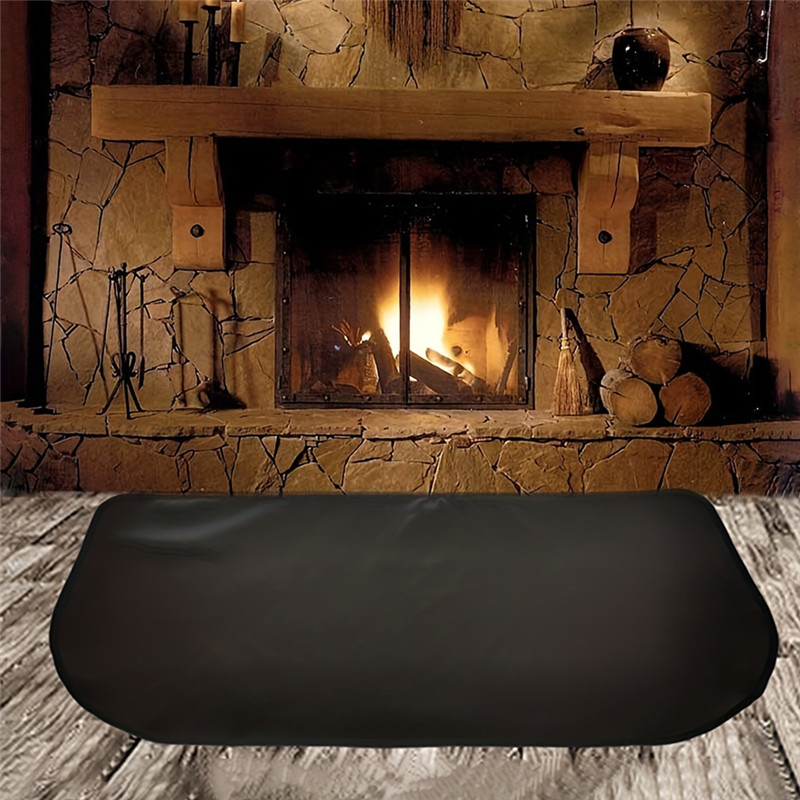 HRBAJ-Semicircular Fireplace Fireproof Mat Fireplace Flame Retardant Mat Fireplace Insulation