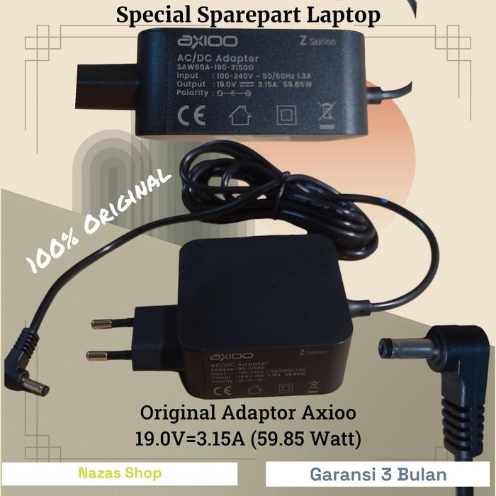 Adaptor Charger Axioo MyBook Z Series Z6,Z6 Metal,Z10 Metal 19.0V 3.15A 59.85W Original