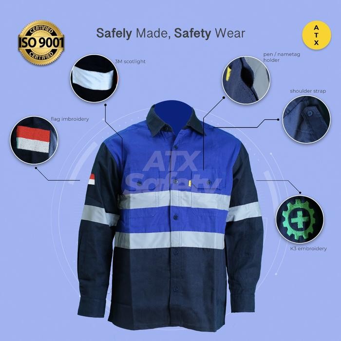 Wearpack Safety Baju Kerja Lengan Panjang Kombinasi Merk ATX