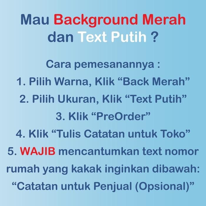 

Plakat Papan Petunjuk Nomor Rumah Full Acrylic Akrilik Tahan Cuaca Panas dan Anti Air Bukan Tempelan