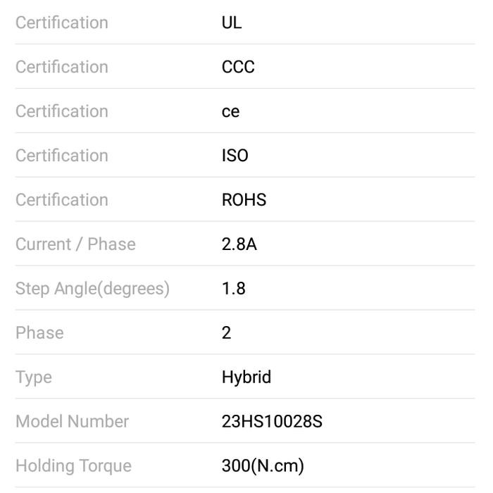 Stepper motor Nema 23 23HS10028S 300NCM stepper motor 23HS10028