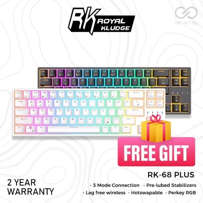 Harga Promo Royal Kludge Rk68 Plus / Rk-68 Plus Hotswap Mechanical Keyboard