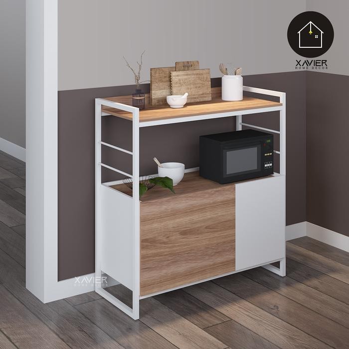 Rak Dapur Cleo / Rak Serbaguna Minimalis / Rak Dapur + Lemari Penyimpanan Xavier Home Decor Pasti