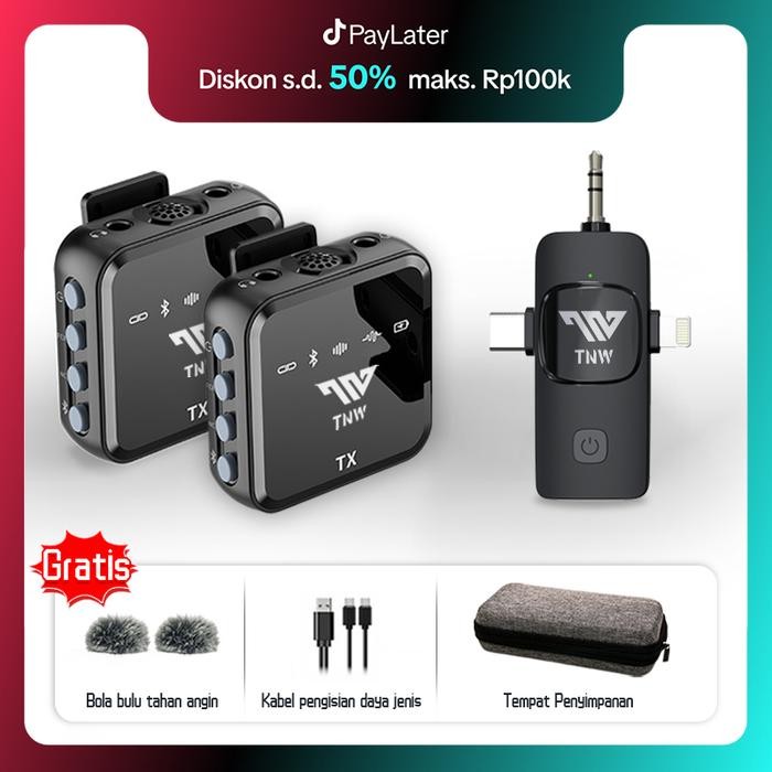 TNW N12/N13 Wireless Microphone Clip On 2 Mikrofon Clip On Lavalier Clip On Mic Wireless Mikrofon Hp