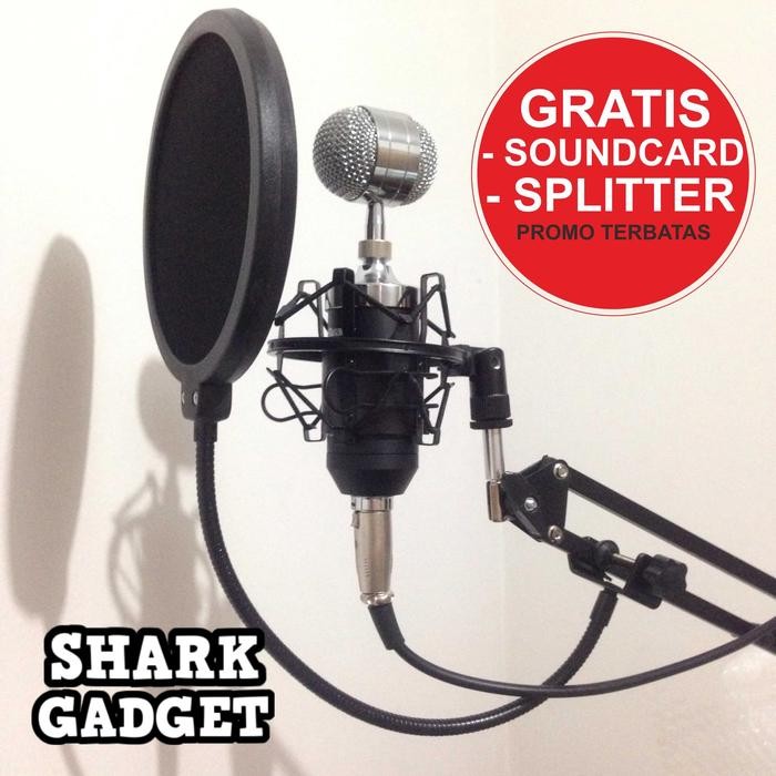 PAKET RECORDING Mic Microphone Condenser BM 8000 BM8000 + Stand Mic