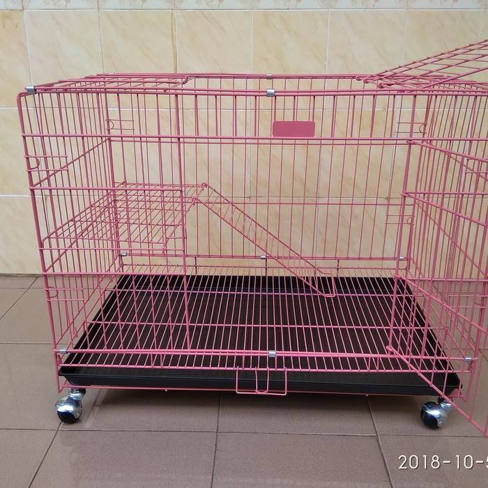 Kandang kucing lipat tingkat dengan RODA ukuran 75