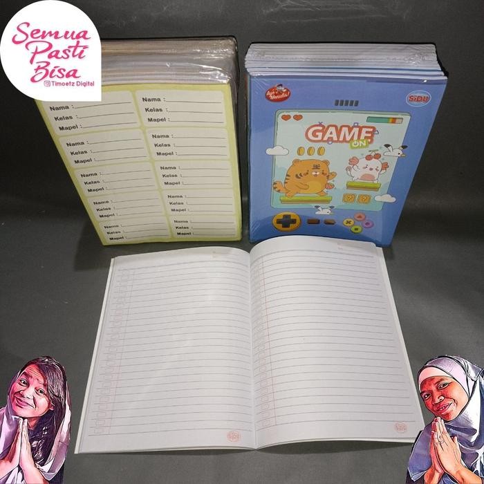 

(Paket) Buku Tulis Kwarto 58 +Sampul Coklat+ - Free Label Nama - Buku Tulis Sidu Kertas