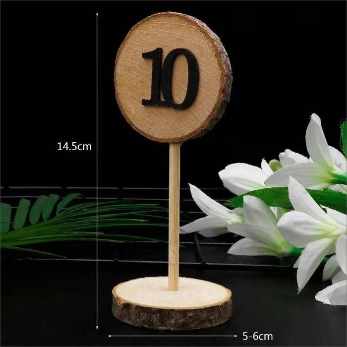 

10Pcs Nomor Meja Kafe Nomor 1-10 Nomor Meja Restoran Kayu Nomor Meja Makan Table Number Penanda Meja