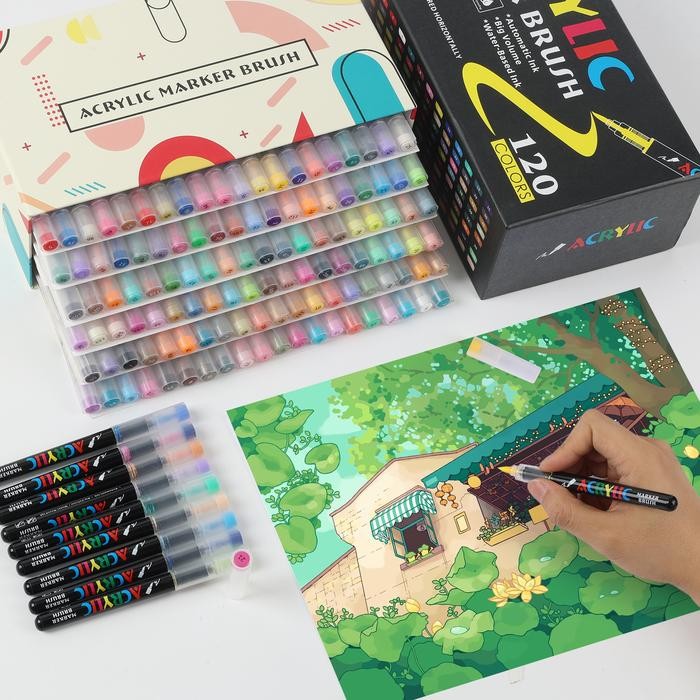 

Promo Mw 12/24/36/48 Warna Marker Cair Akrilik, Marker Cat Air, Untuk Kanvas, Batu, Kaca, Kayu,