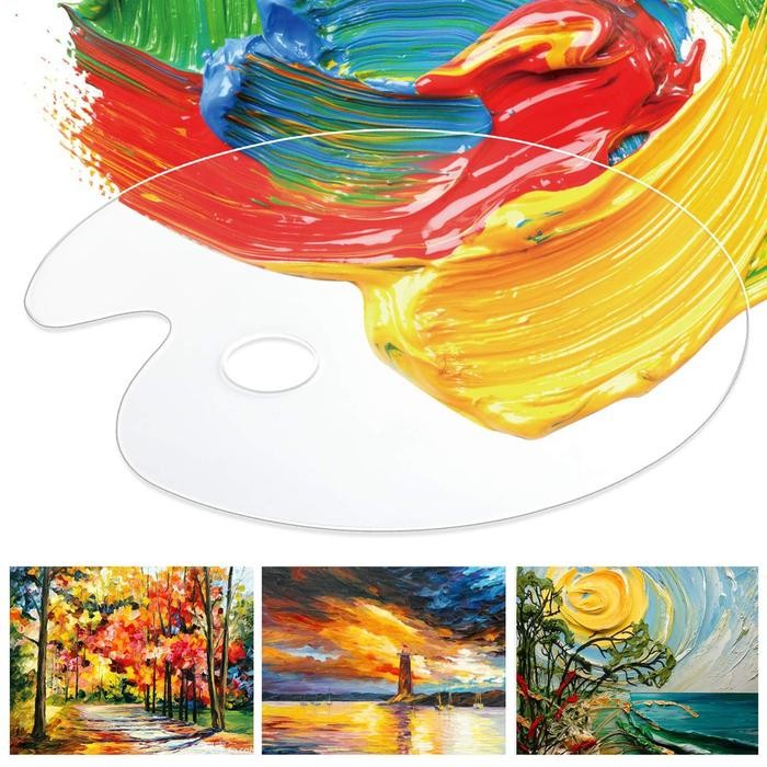 

Promo Palet Lukis Akrilik Transparan Oval 19X29 Cm / Clear Palette Terjamin