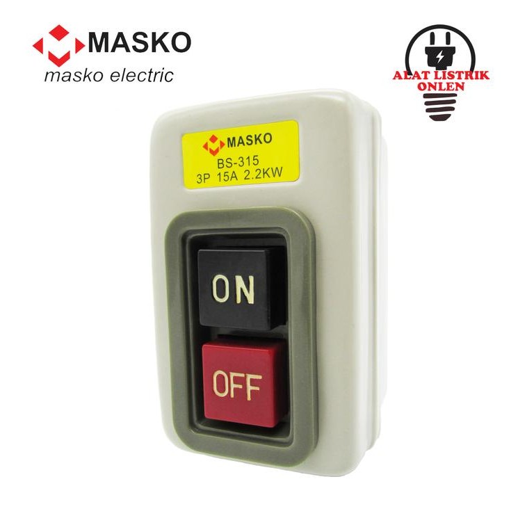 (Expert) Power Push Button Switch ON - OFF 10A / 15A / 30A 3P MASKO