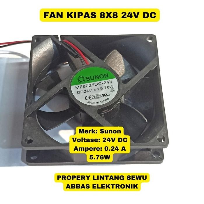 (Expert) FAN KIPAS 8CM DC 24 VOLT MESIN LAS POWER AMPLIFIER DC 24 VOLT BRUSHLE