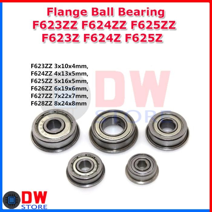 TERLARIS.. Flange Ball Bearing F623ZZ F624ZZ F625ZZ F626ZZ F623Z F624Z F625Z