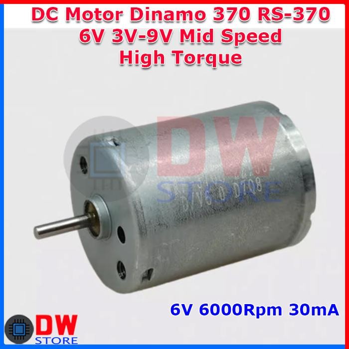 TERLARIS.. Dinamo DC Motor RS370 RS 370 DC 6V Mid Rpm Mid Speed High Torque DC 3V-9V