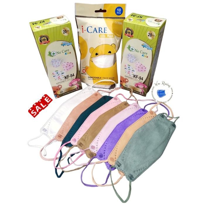 Masker Anak KF94 4Ply OneCare 4D Evo Stereoscopic Fish Premium Quality