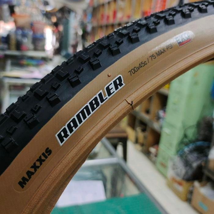 Maxxis 700 X 45C Rambler 60 Tpi Exo Protection Wired Tan Wall Coklat - Ban Luar 700X45C Maxxis