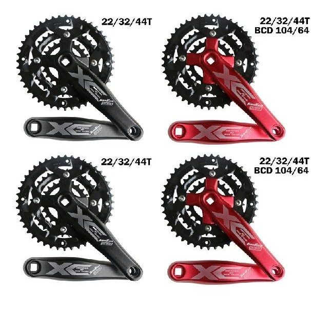 Jiankun Xc Crankset Triple Crank 170 Mm Square Kotak Bcd 104