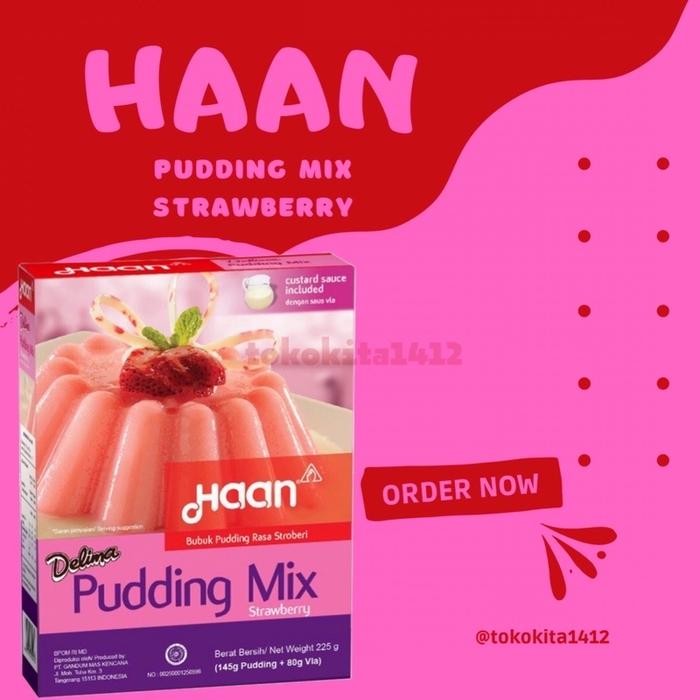 HAAN Delima Pudding Strawberry Puding Stroberi Vla 225 gr