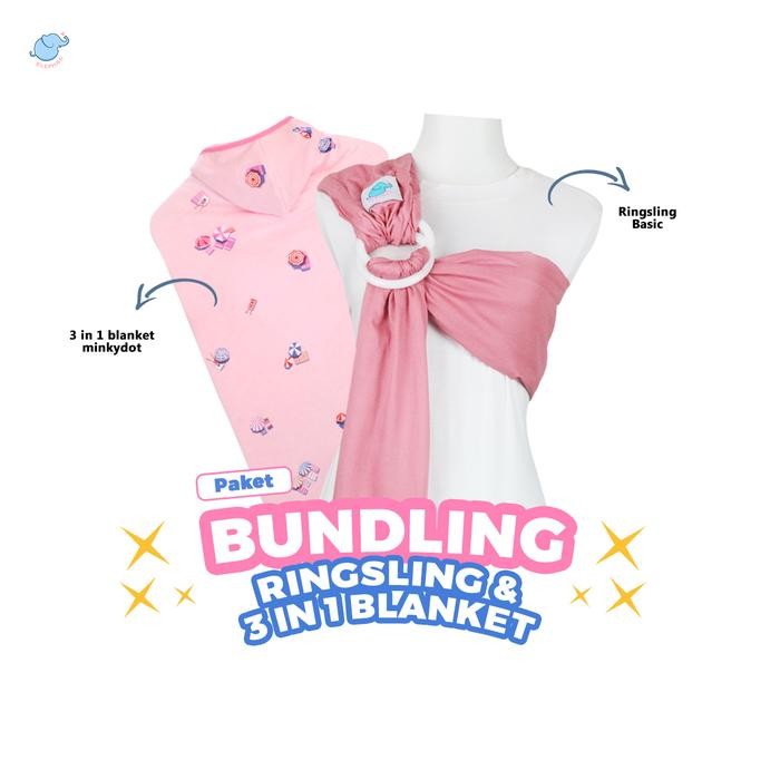 Elephas Bundling Ring Sling dan 3in1 Blanket Minky Dot