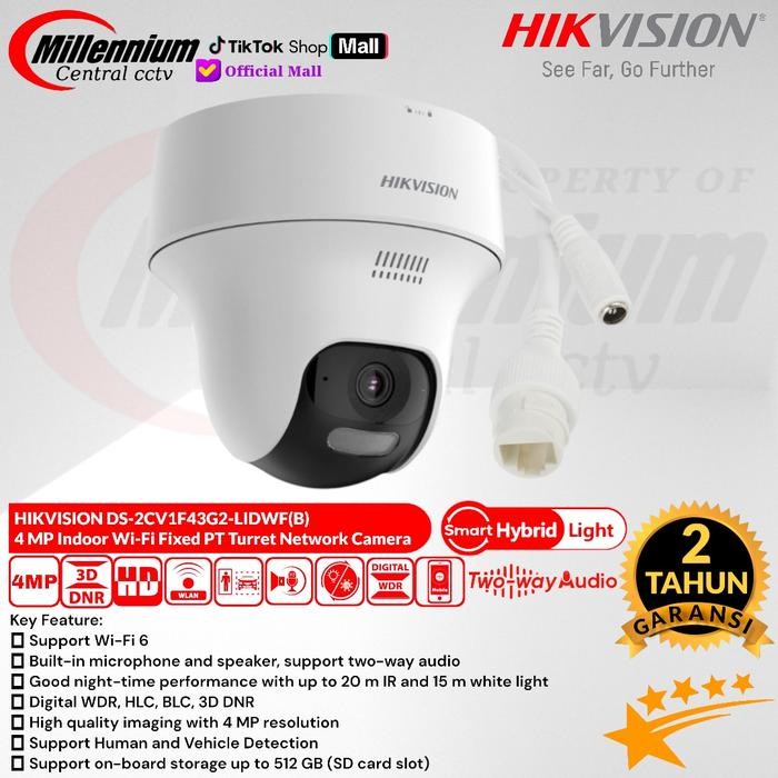 IP Kamera CCTV WiFi Wireless PT Turret indoor 4MP HIKVISION DS-2CV1F43G2-LIDWF