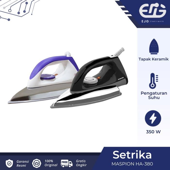 Maspion Setrika Maspion Ha 380 Ha-380 Iron Dry Classic Ceramic Soleplate Gosokan Setrikaan Maspion