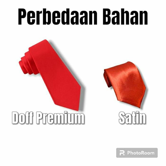 Dasi Merah Polos Pria Wanita Formal Instant dasi merah satin merah salur regular tinggal pakai dasi