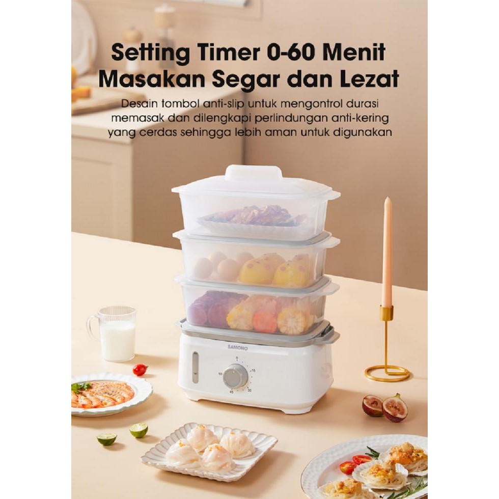 Philips Food Steamer Hd9104 Samono Food Steamer Sw-Fs09 Garansi Resmi Pasti Ori