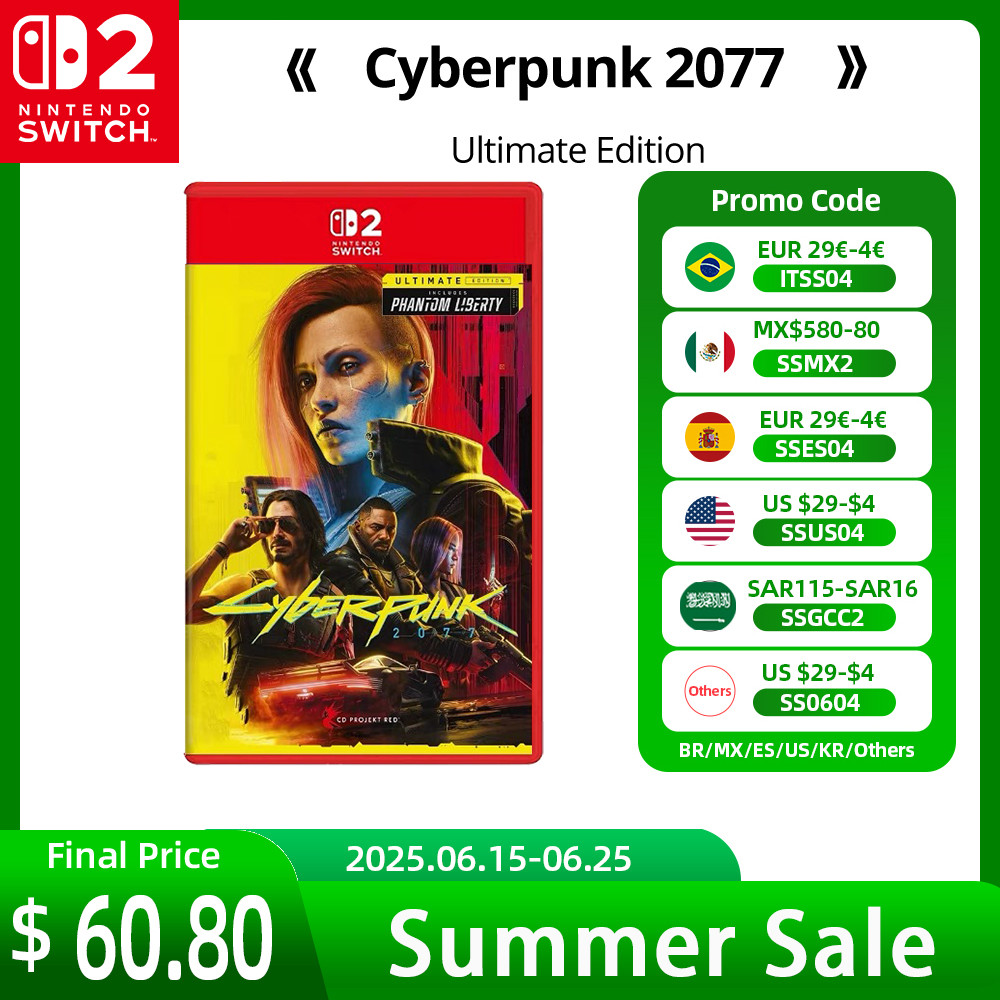 Nintendo Switch 2 Cyberpunk 2077 Ultimate Edition Games Deals 100% Official Physical Game Card