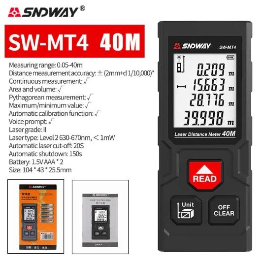 SNDWAY Meteran Laser Digital Distance 100 Meter
