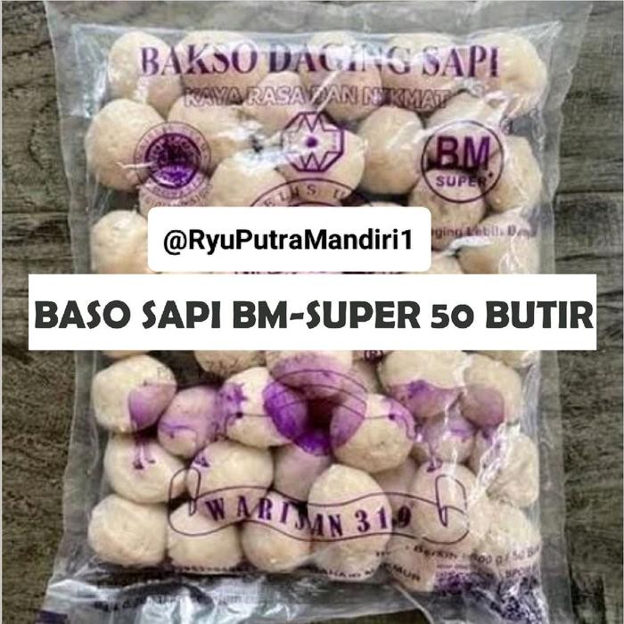 

New Bakso Sapi Warisan BM-Super 50 Butir Frozen Food Daging Baso Sapi Asli Sertifikasi Halal