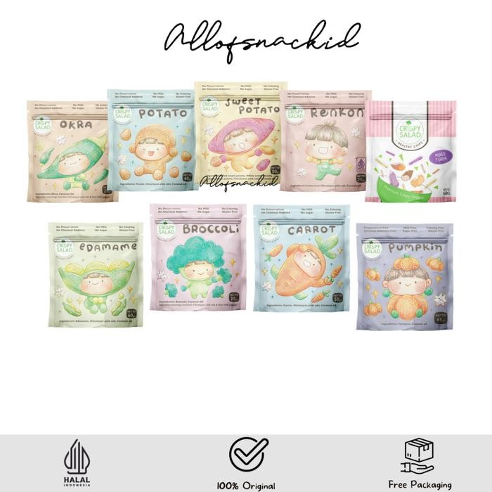 

New CRISPY SALAD - Keripik Sayur - Broccoli/Carrot/Edamame/Mixed Tuber/Potato/Okra - Healthy Snack