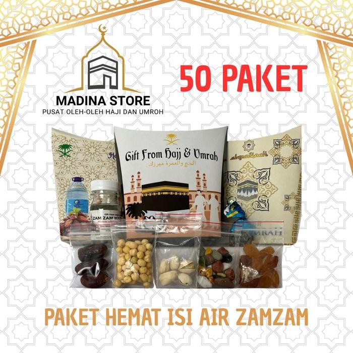 

Paket Hemat 50pcs Oleh-oleh Haji dan Umroh Paket 50 isi Air Zamzam