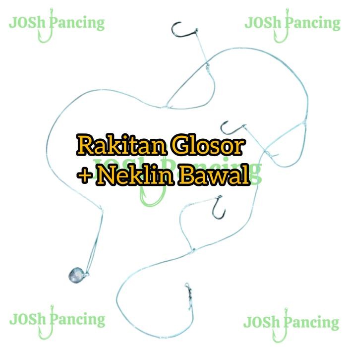 Kail Glosor Bawal rakitan neklin rangkaian pancing ikan cabang 3 *