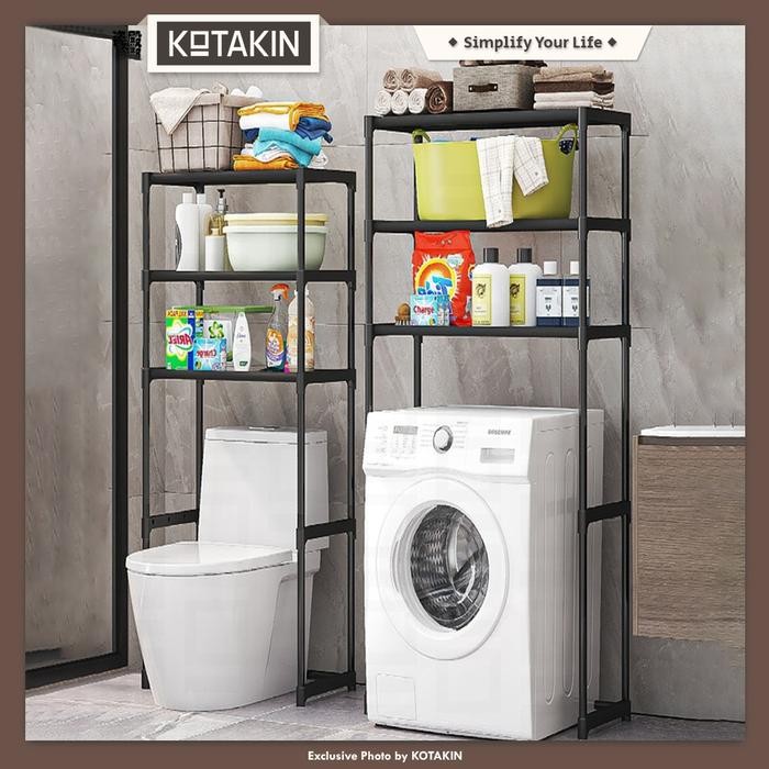 KOTAKIN Rak Kloset Kamar Mandi Susun Tempat Penyimpanan Sabun Shampoo Detergen Kokoh